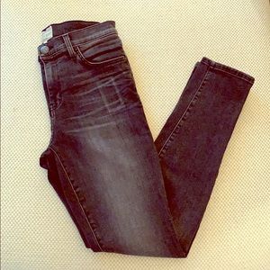 Current/Elliott Faded High Rise Skinny Jeans Grey